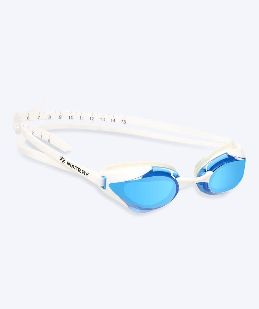 Watery Elite-uimalasit - Poseidon Ultra Mirror - Valkoinen/sininen