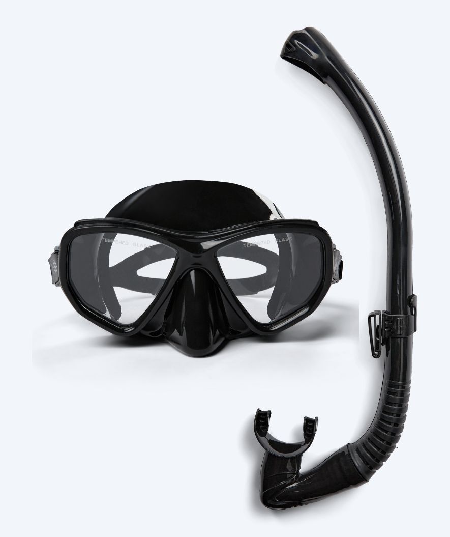 Watery Combo snorkkelisetti aikuisille (yli 15 vuotiaille) - Fenton Pro - Musta