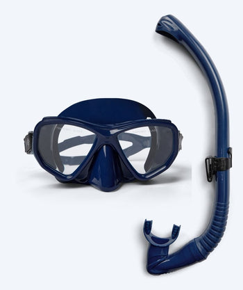 Watery Combo snorkkelisetti aikuisille (yli 15 vuotiaille) - Fenton Pro - Tummansininen