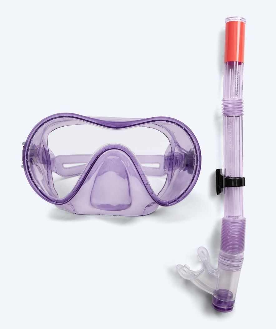 Watery Combo snorkkelisetti junioreille (8-15) - Jubal - Violetti