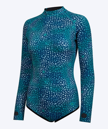 Watery neopreeninen springsuit-märkäpuku naisille - Lady Open Back - Vihreä/Sininen