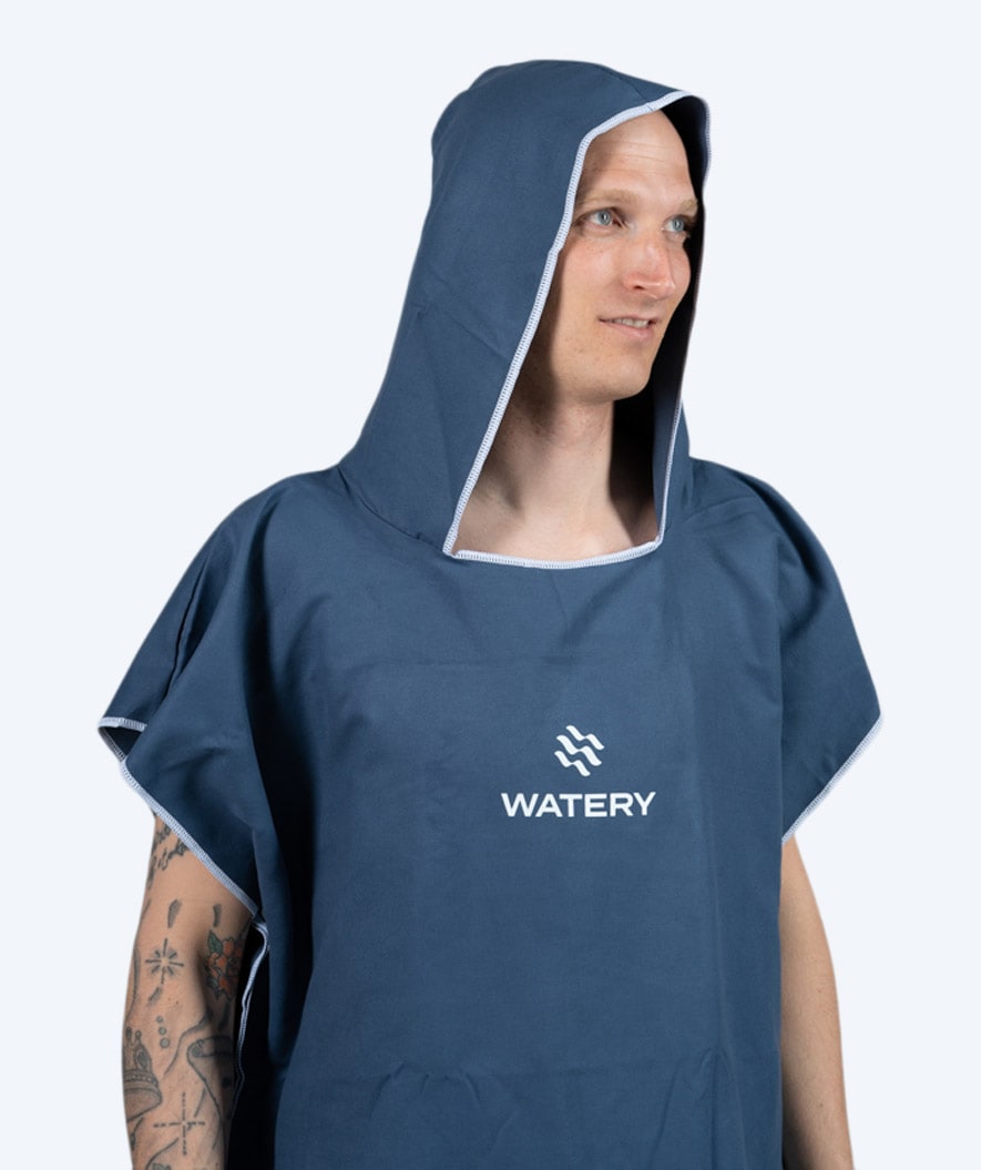 Watery kylpyponcho aikuisille - Mikrokuitu - Tummansininen