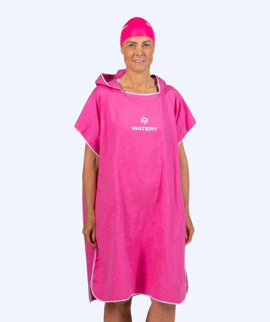 Watery kylpyponcho aikuisille - Mikrokuitu - Pinkki