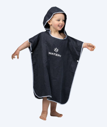 Watery kylpyponcho lapsille (1-6) - Mikrokuitu - Musta