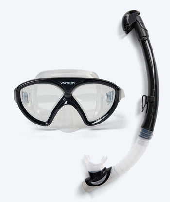 Watery Combo snorkkelisetti junioreille (8-15) - Ohio - Musta