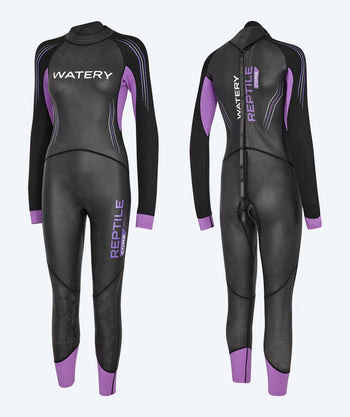 Watery märkäpuku naisille - Reptile Core - Musta/violetti