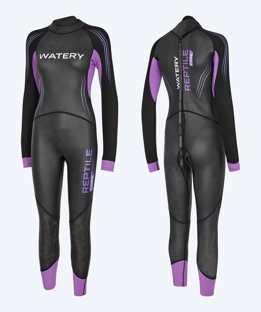 Watery märkäpuku naisille - Reptile Core - Musta/violetti