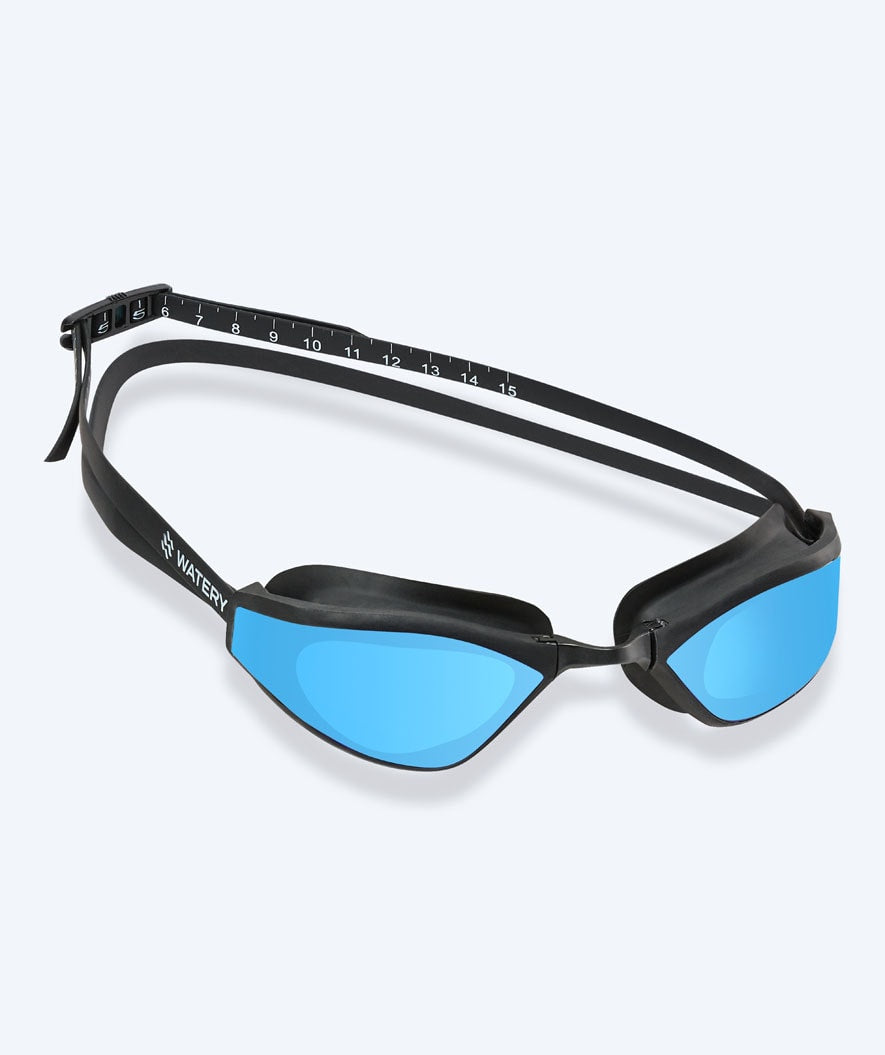 Watery Elite-uimalasit - Storm Racer Mirror - Musta/sininen