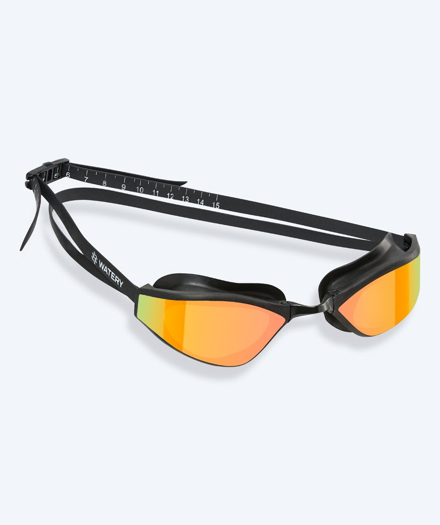 Watery Elite-uimalasit - Storm Racer Mirror - Musta/kulta