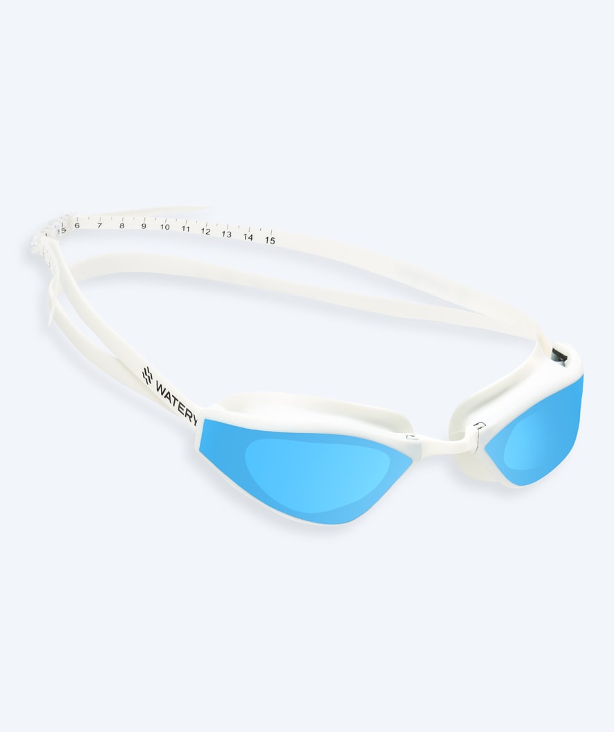Watery Elite-uimalasit - Storm Racer Mirror - Valkoinen/sininen