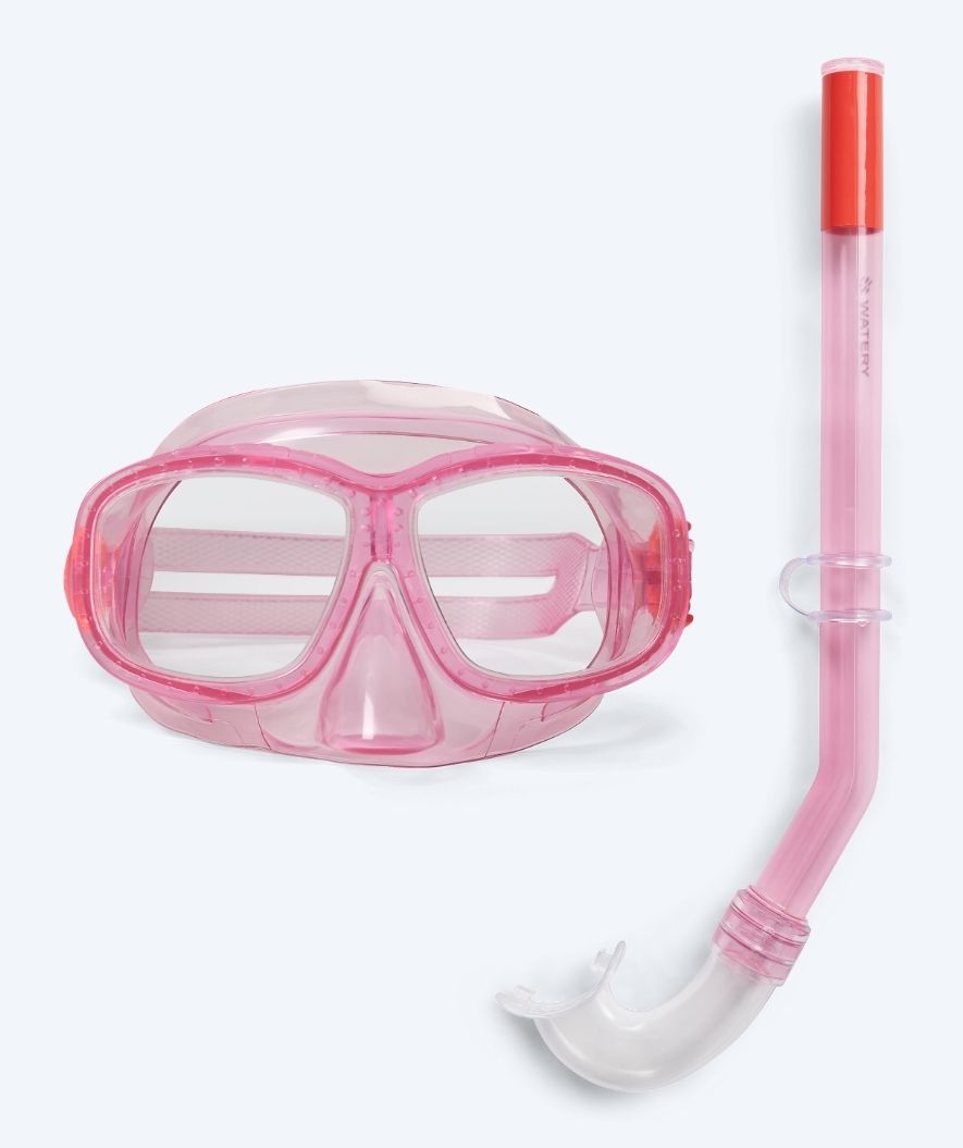 Watery Combo snorkkelisetti lapsille (4-10) - Wyre - Vaaleanpunainen