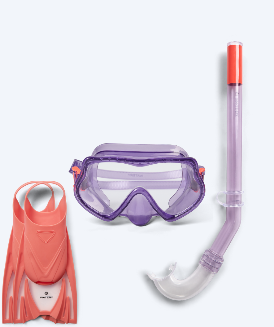 Watery snorkkelisetti lapsille (4-10) - Winslet/Bimasha - Violetti/vaaleanpunainen