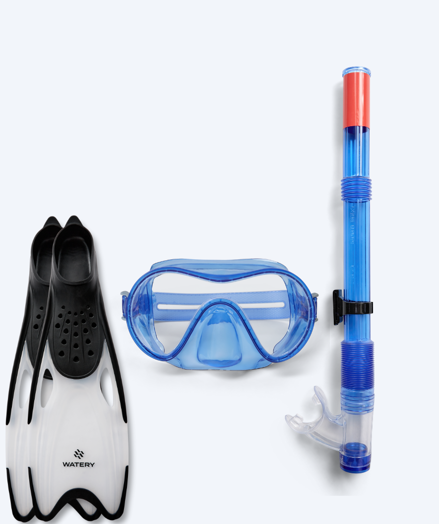 Watery snorkkelisetti junioreille (8-15) - Jubal/Rilian - Sininen/musta