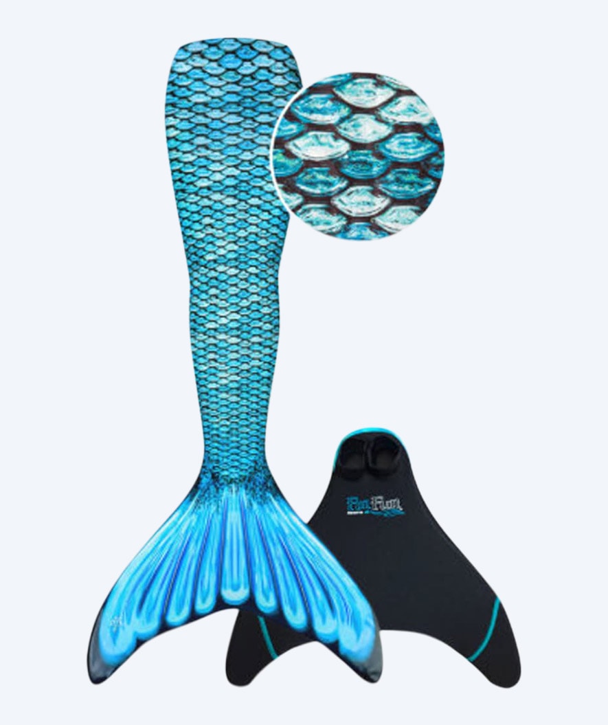 Fin Fun merenneidon pyrstö aikuisille - Setti - Tidal Teal (Vaaleansininen)