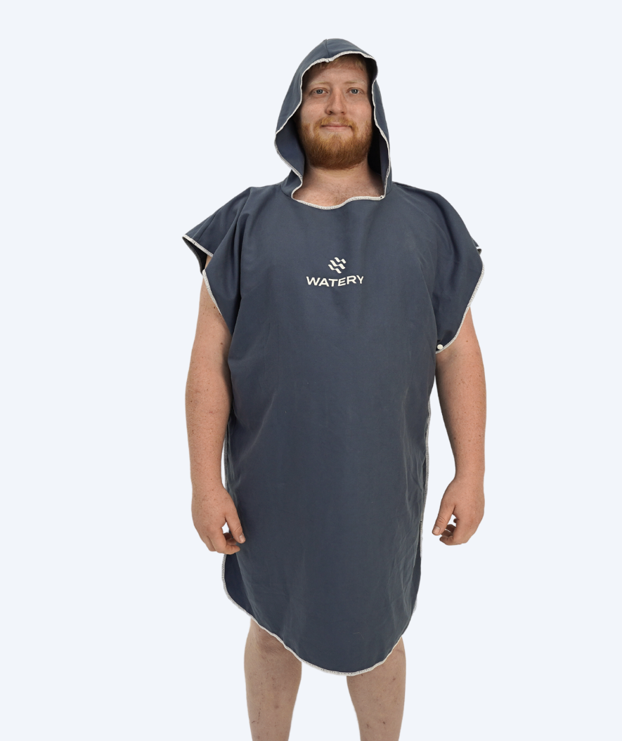 Watery kylpyponcho aikuisille - Mikrokuitu - Tummansininen