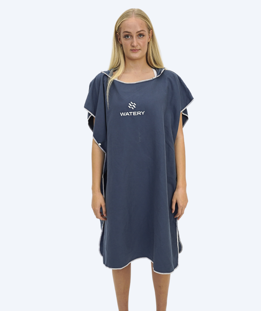 Watery kylpyponcho aikuisille - Mikrokuitu - Tummansininen