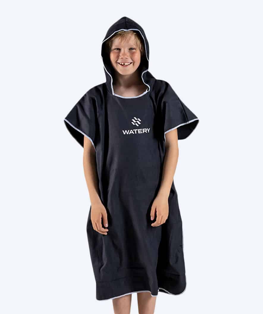 Watery kylpyponcho junioreille (6-15) - Mikrokuitu - Musta