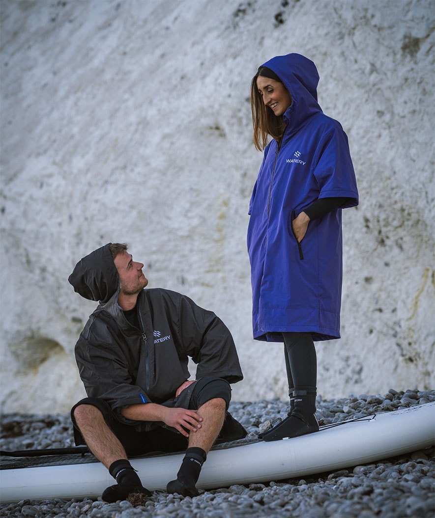 Watery surffiponcho - Waterproof - Musta